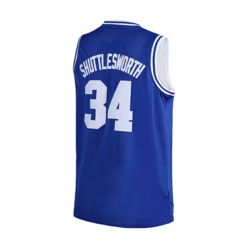 Jesus Shuttlesworth jersey 34 Lincoln High School basketball jersey movie he got game jersey men's athletic vest blue and white