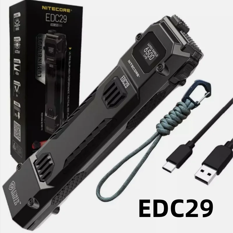 NITECORE EDC29 6500 Lumens 400m Ultra Slim EDC Dual Output Tactical Flashlight.