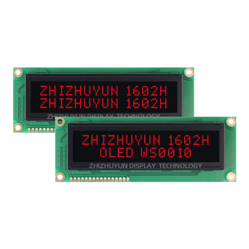 Grande personagem interface paralela, compatível com 1602 módulo de exibição OLED, tela LCM, EH1602H, filme preto, letra azul, 16Pin