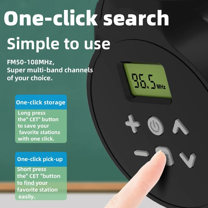 سماعة رأس محمولة FM من AIBEN ، اتصال لاسلكي ، سماعات رأس راديو جاك ، C201S