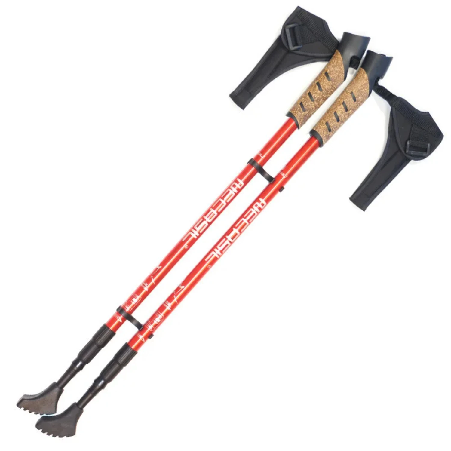 2Pcs Anti Shock Trekking Poles - Aluminum Telescopic Nordic Walking Canes for Camping Hiking