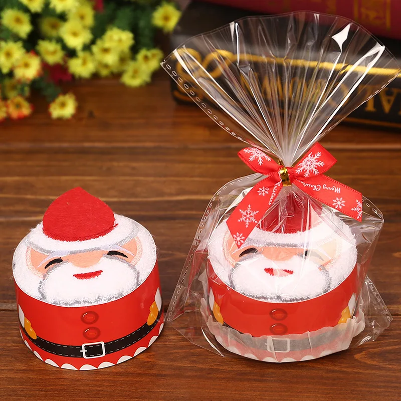 2 stücke Weihnachten Weiche Handtuch Saugfähigen Mikrofaser Santa Kuchen Form Handtuch Neue Jahr Hand Waschen Gesicht Handtuch Weihnachten Geschenke peibang