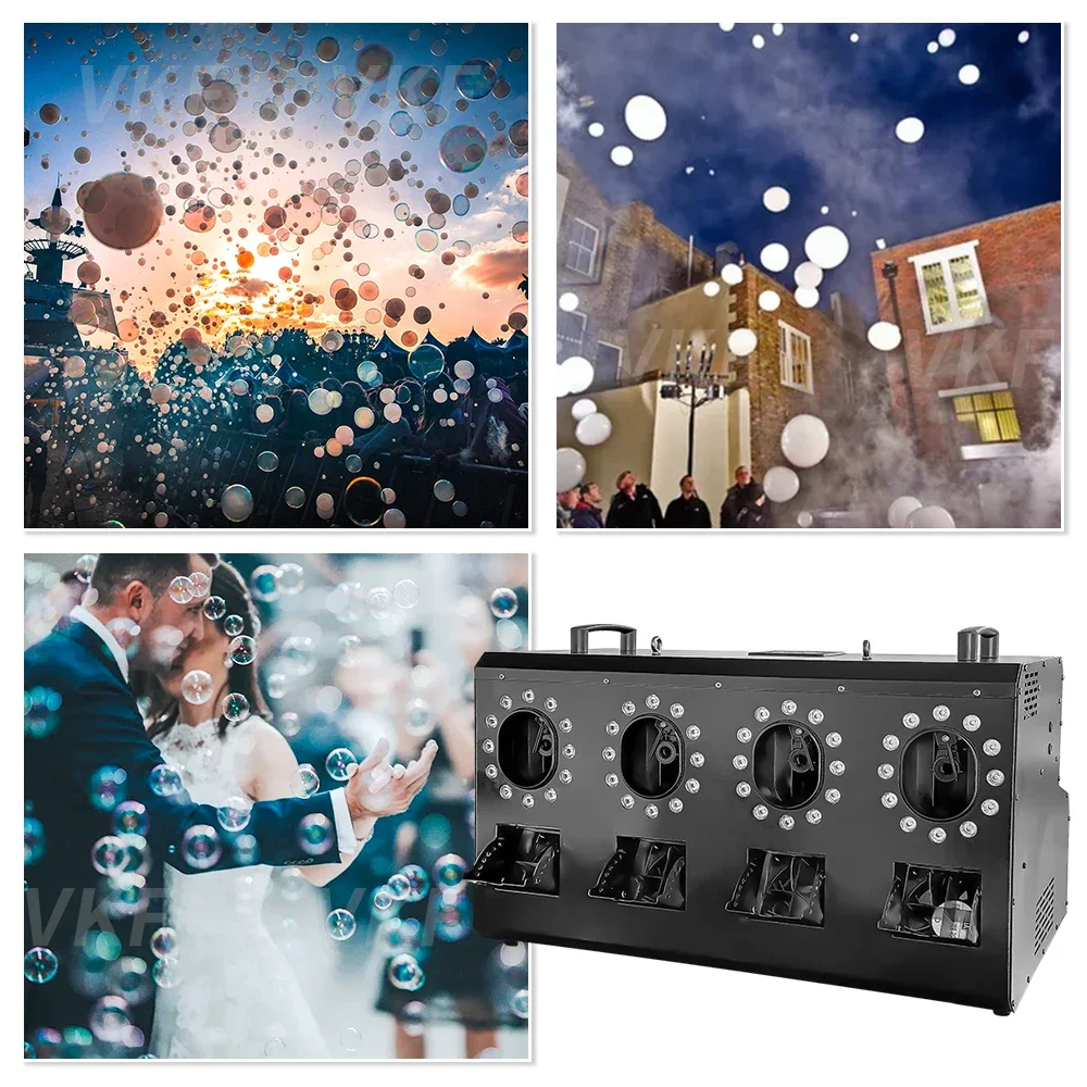 4-Holes 3000W LED Smoke Bubble Machine RGBW With DMX512 Control Stage Professional Bubble Machine For Wedding Party DJ DISCO
