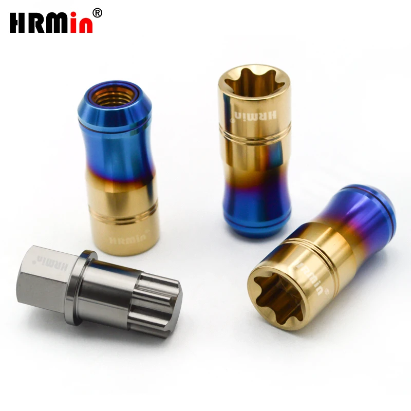 

HRMin 10.9 grade Gr.5 titanium cone seat free washer wheel lug nut titanium nut M12*1.25*52mm for Nissan,Greatwall,Geely,Subaru