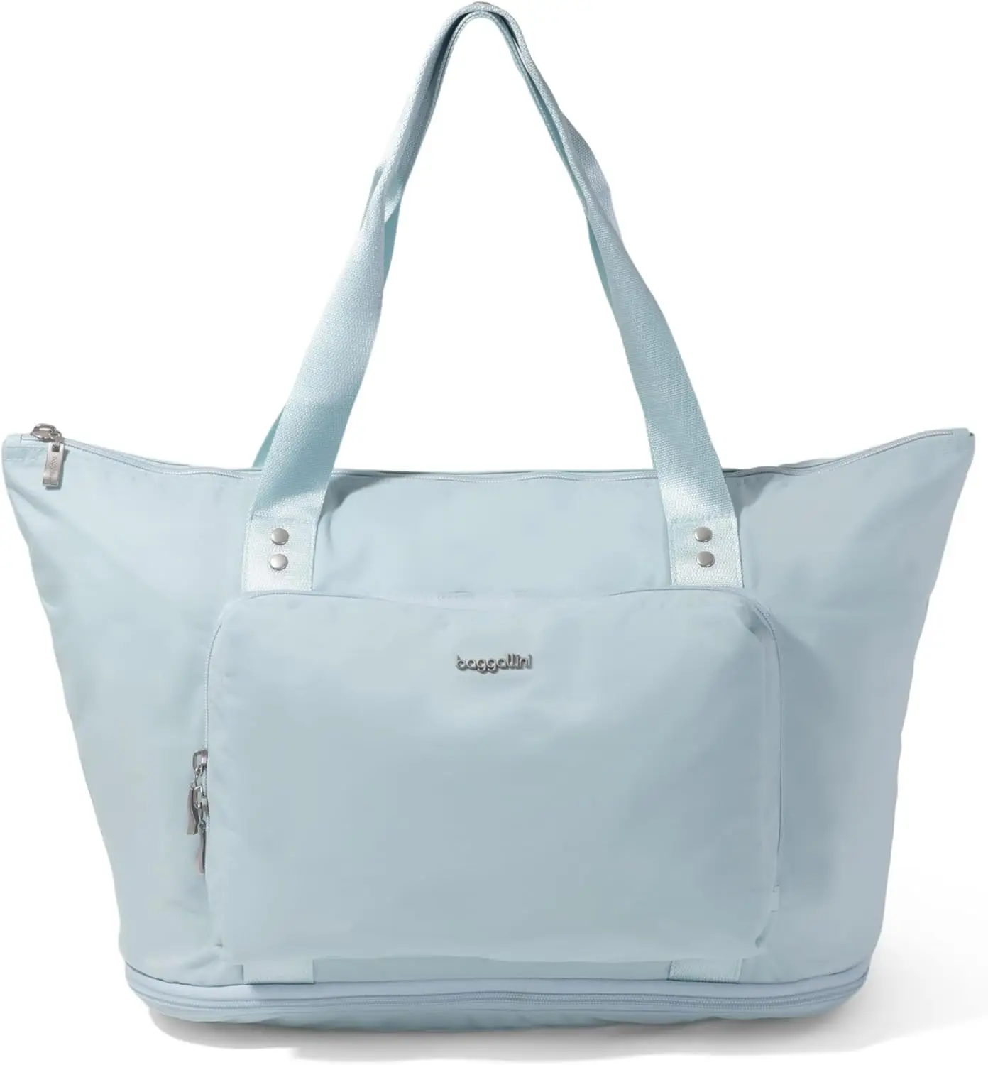 

Expandable Lightweight Travel Tote, 22" Packable Folding Compact Nylon Washable Weekender with Luggage Sleeve