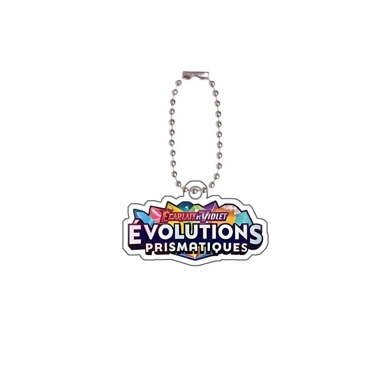 Pokemon Ptcg French Version Logo Card Acrylic Keychain Pendant Cartoon Anime Characters Diy Homemade Bag Pendant Kids Gift