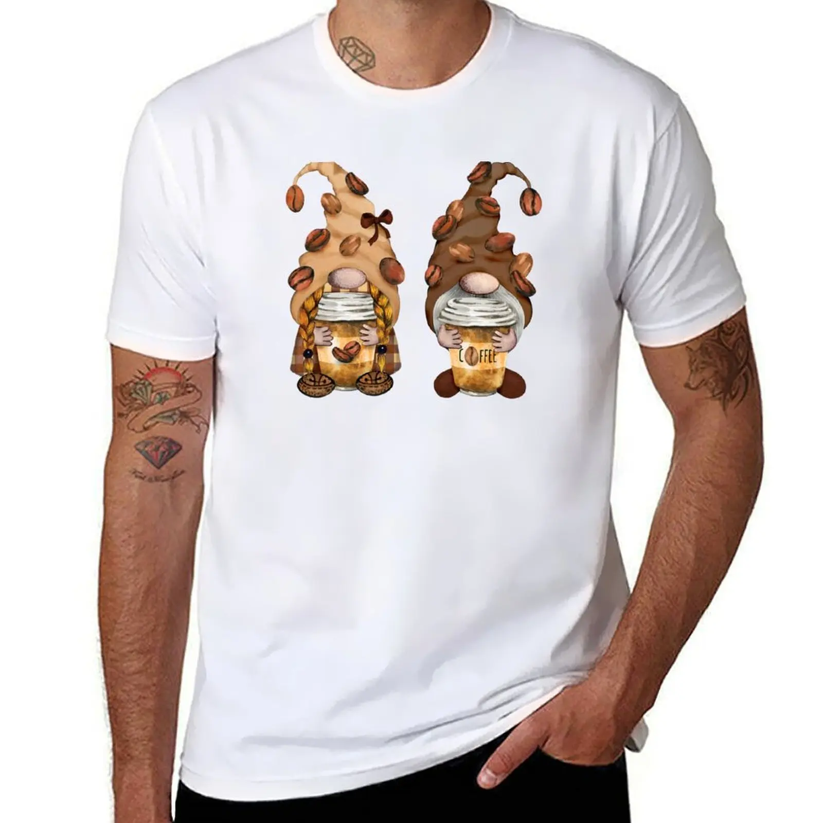 

Cute Coffee Gnomes Funny Caffeine Gnome T-Shirt t shirts cotton 100% cotton t shirt pack T-Shirt