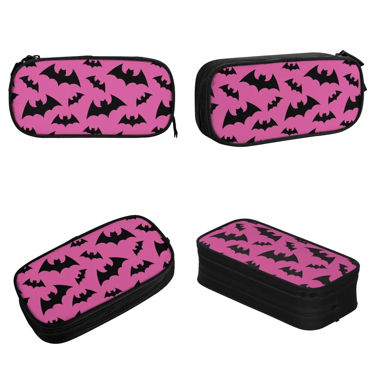 Bats Happy Halloween Pencil Case New Pen Holder Bag Student Big Capacity School Supplies Gift Pencilcases