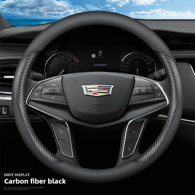 Leather Car Steering Wheel Cover for Cadillac Escalade CT6 XT5 CTS STS CT5 ATS XT6 XT4 SRX Accessories