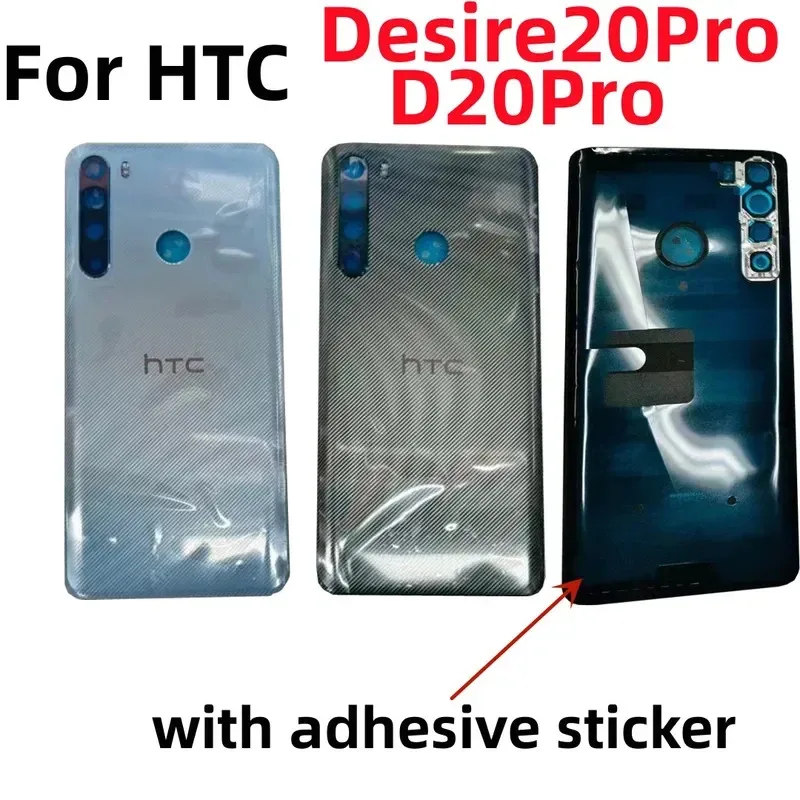غطاء زجاجي خلفي غطاء خلفي أسود لهاتف HTC Desire 20 20 Plus 20 Plus D20 D20Pro D20Plus غطاء خلفي للهاتف //////////////
