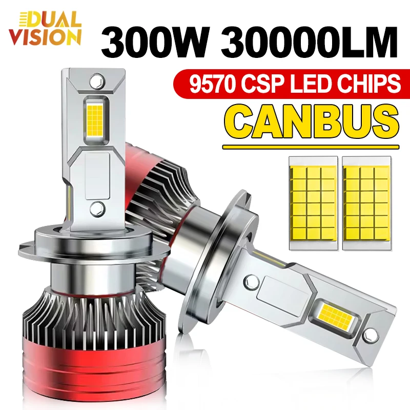 

30000LM H7 LED Canbus Headlight H11 H4 H1 9012 HIR2 HB3 9005 HB4 9006 H8 Car Lights Plug-N-Play Fog Bulbs 300W 6000K Auto Lamp