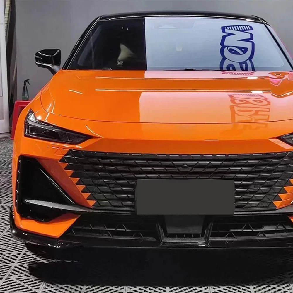 Glossy Orange Car Wrapping Film PET Car Sticker Vinyl Film Auto Decal Bubble Free Car Accessories Exterior Interior Decoration view 4