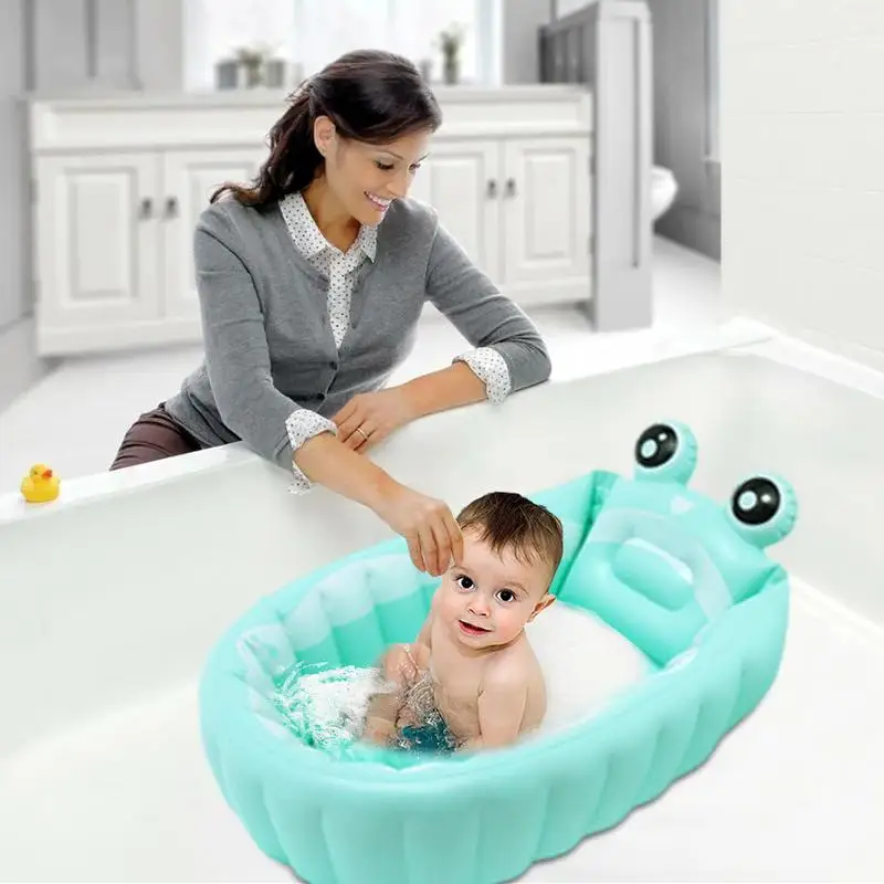 Bañera de natación portátil para bebés, bañera de viaje antideslizante, lavabo de ducha grueso plegable, piscina inflable, suministros para niños