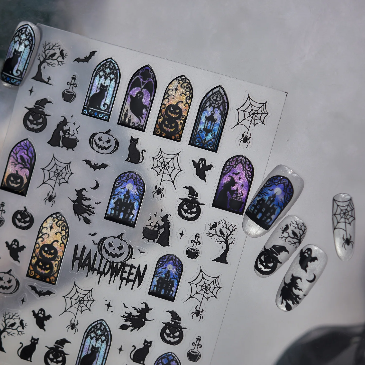 สติกเกอร์ติดเล็บลายฮาโลวีน โกธ - Cosplay Bat Prop บทวิจารณ์และราคา