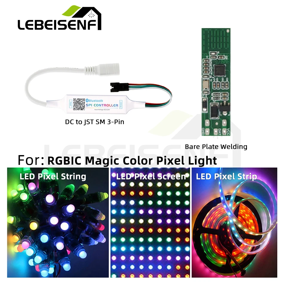 Bluetooth Mini LED SPI Controller DC 5-24V 200 Pixel Signal Dimmer Smart APP Control for RGB IC WS2811 WS2812B LED Strip Lights