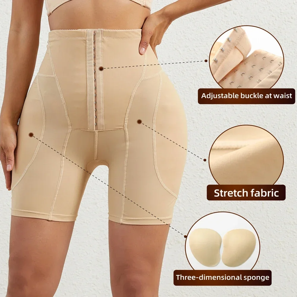 Culotte rehausseur de hanches pour femmes, sous-vêtement rehausseur de fesses, taille haute, lève-fesses, faux coussinets de hanches