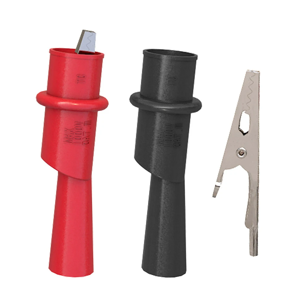 4pcs Insulated Multimeter Clips with Nickel Plated Iron Jaws and Soft PVC Sleeve for Secure For Electrical Measurements