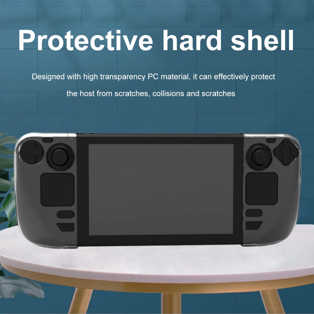 브래킷이 있는 투명 PC 보호 케이스 분리형 보호 커버 교체용 게임 콘솔 보호 커버 액세서리 스팀 덱용