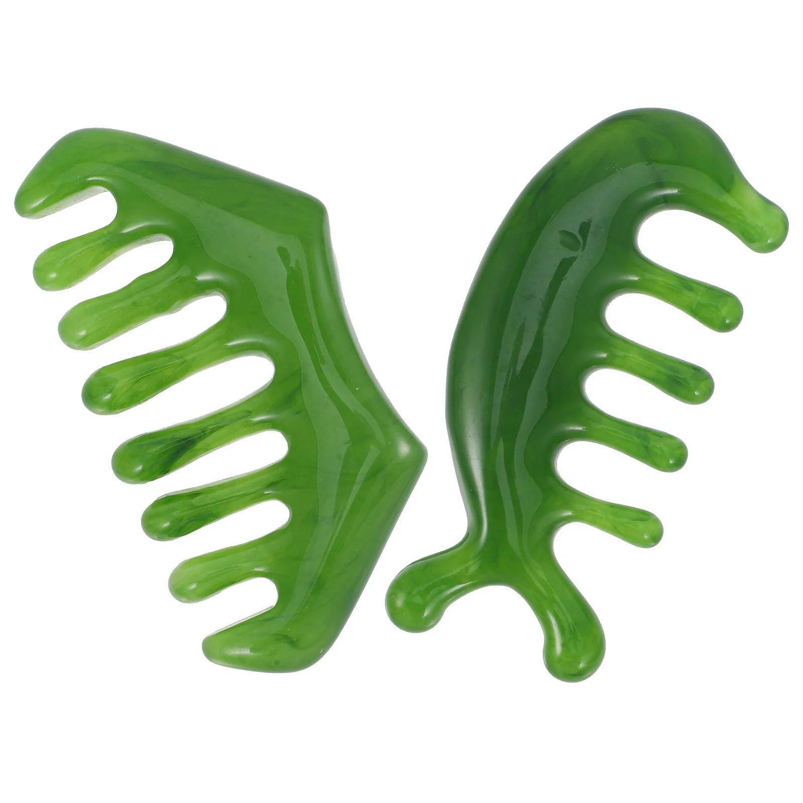 2 Pcs Massager Hair Comb Head Protection Jade Scalp Scrubber