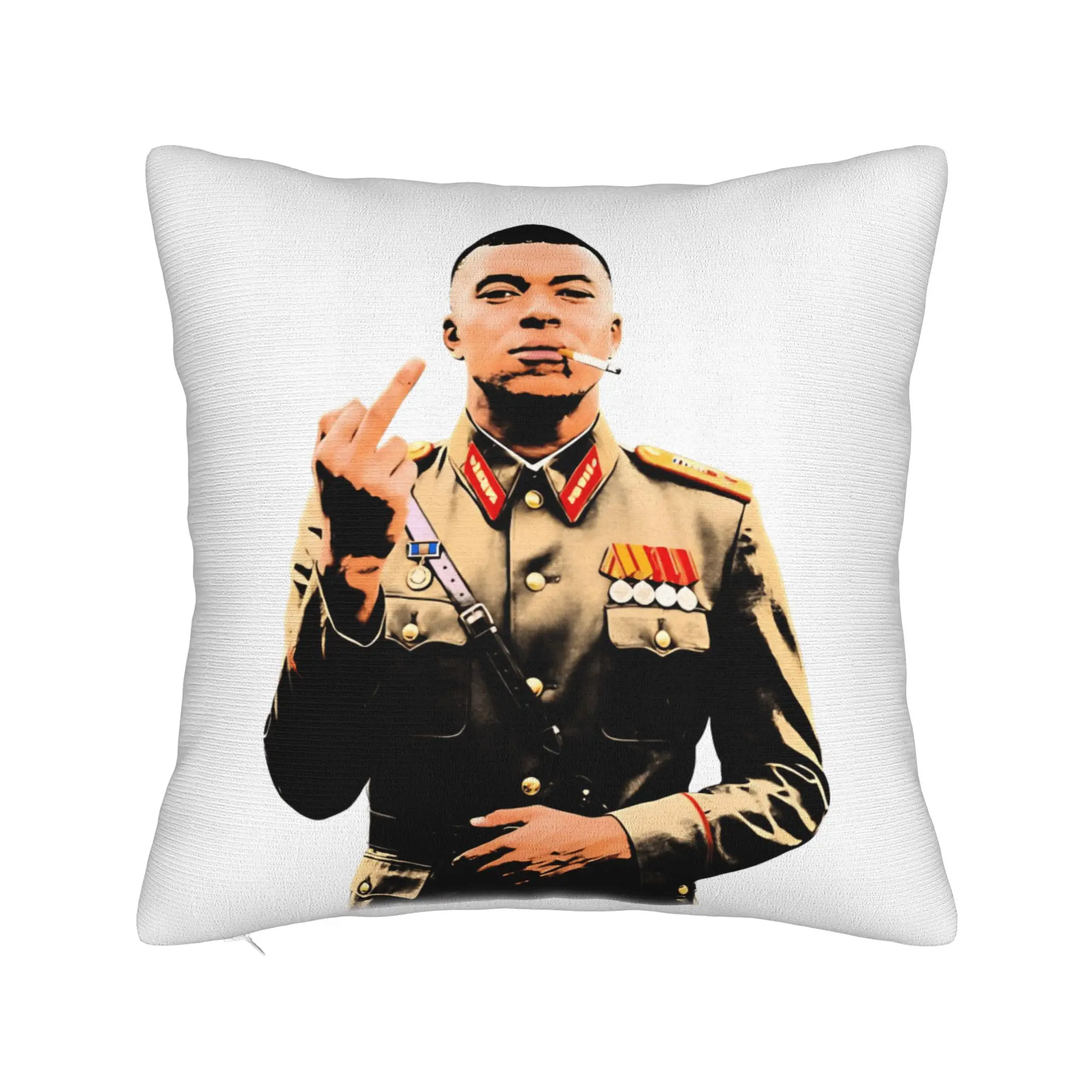 Dictador Kylian Mbappe smoking Meme Pillow Case  Soft Pillow Cover For Living Room Chair Kawaii Pillowcases