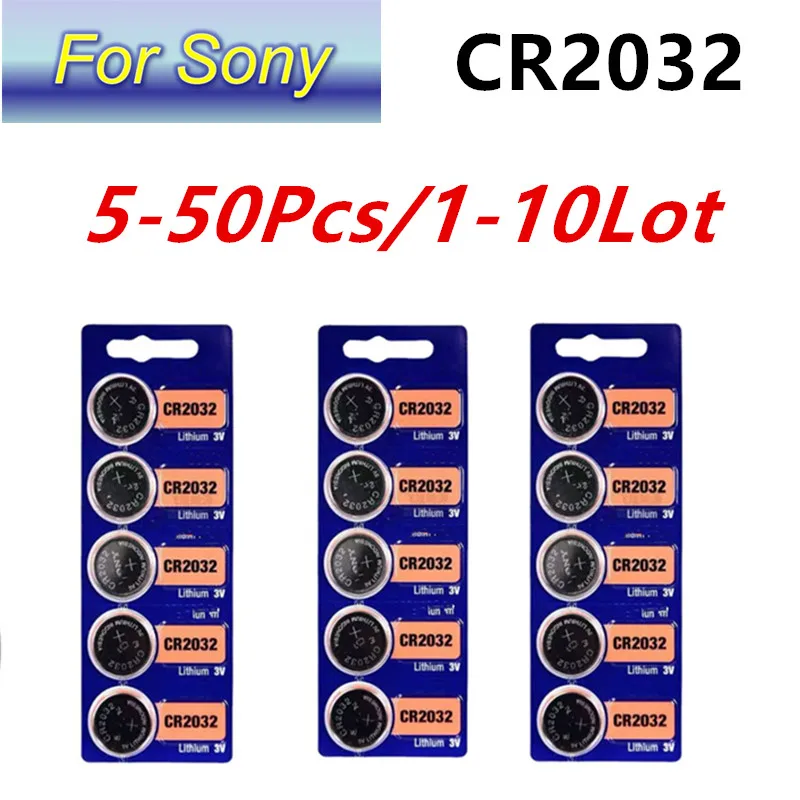 5-50pcs Original For Sony CR2032 CR2032 Button Cell Battery cr 2032 For Watch Toys Remote Control Computer Calculator Control