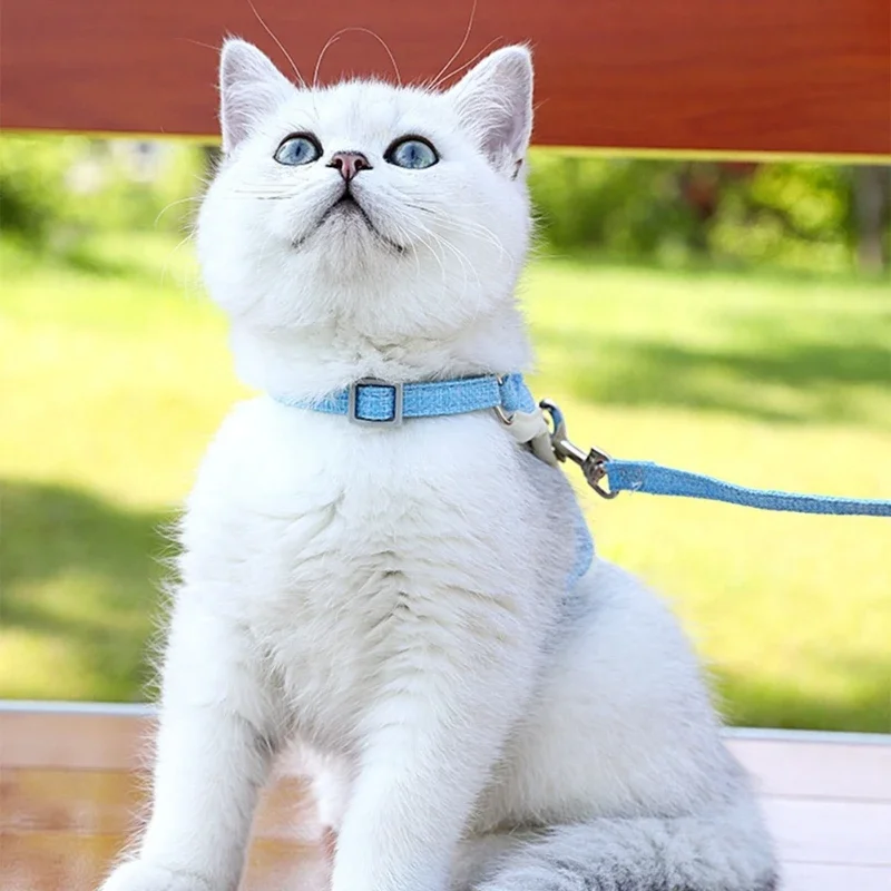 Cat Chest Back Harness Leash Adjustable Length Pet Traction Cat Dog Traction Rope Collar Cat Supplies Pet Harness Belt