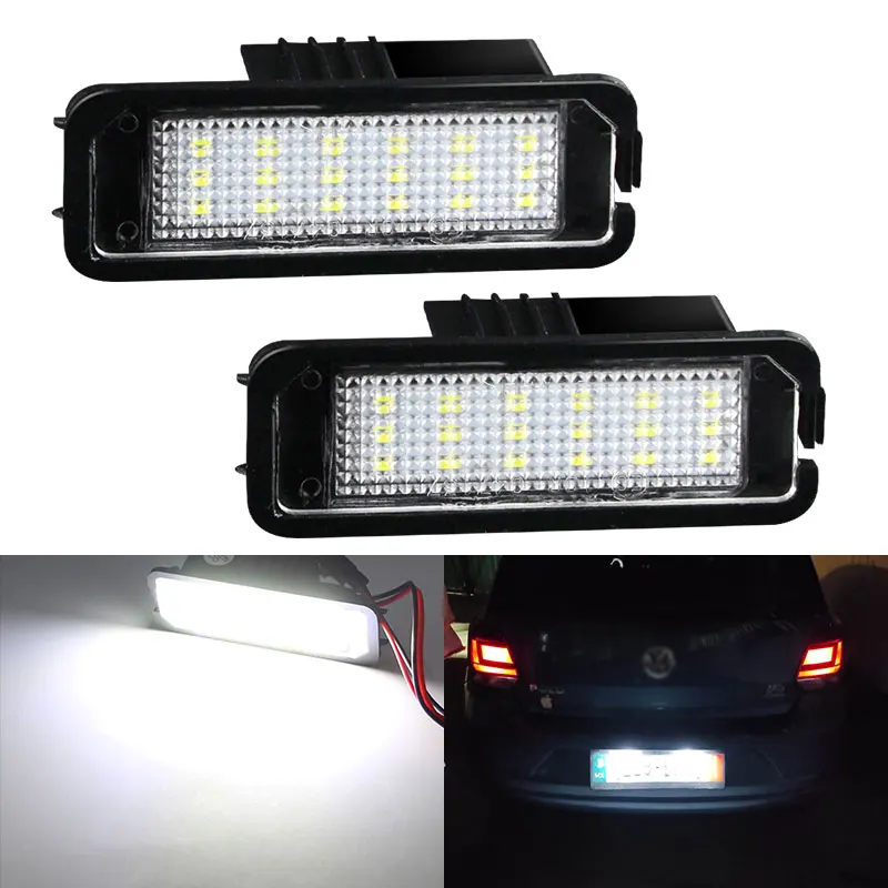 

2pcs Canbus LED License Plate Light For VW Golf 6 VI 5 V GTI MK4 MK5 MK6 Eos Lupo Scirocco Seat Leon Altea OEM Replacement Bulb