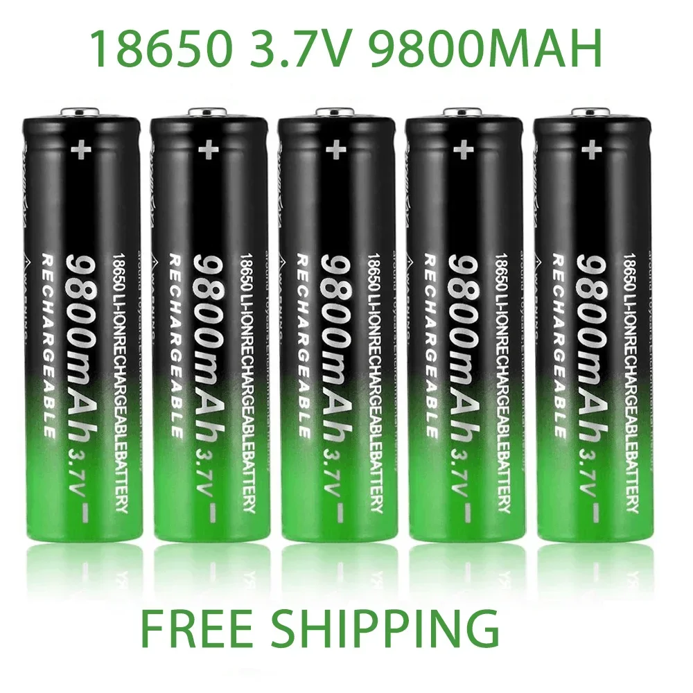 New Fast Charge 18650 Battery High Quality 9800mah 3.7 V  Li Ion  Flashlight  , Free Delivery