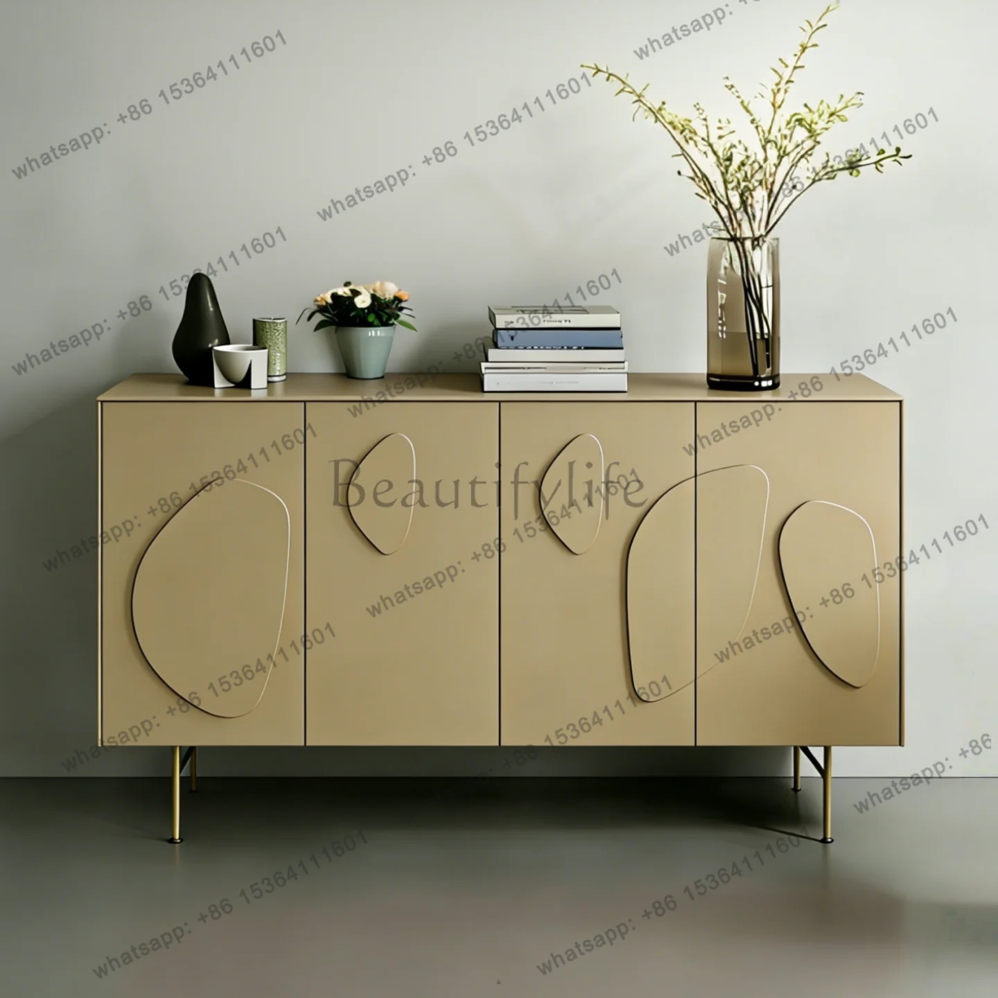 Nordic paint meal side entrance decorative cabinet modern simple art tea storage