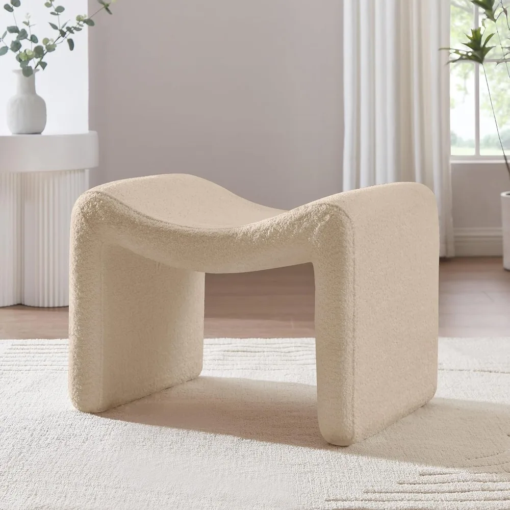 

Large Footstool Ottoman, Multi-Functional Modern Foot Stool, Sofa Footrest Extra Seating for Living Room, Entryway