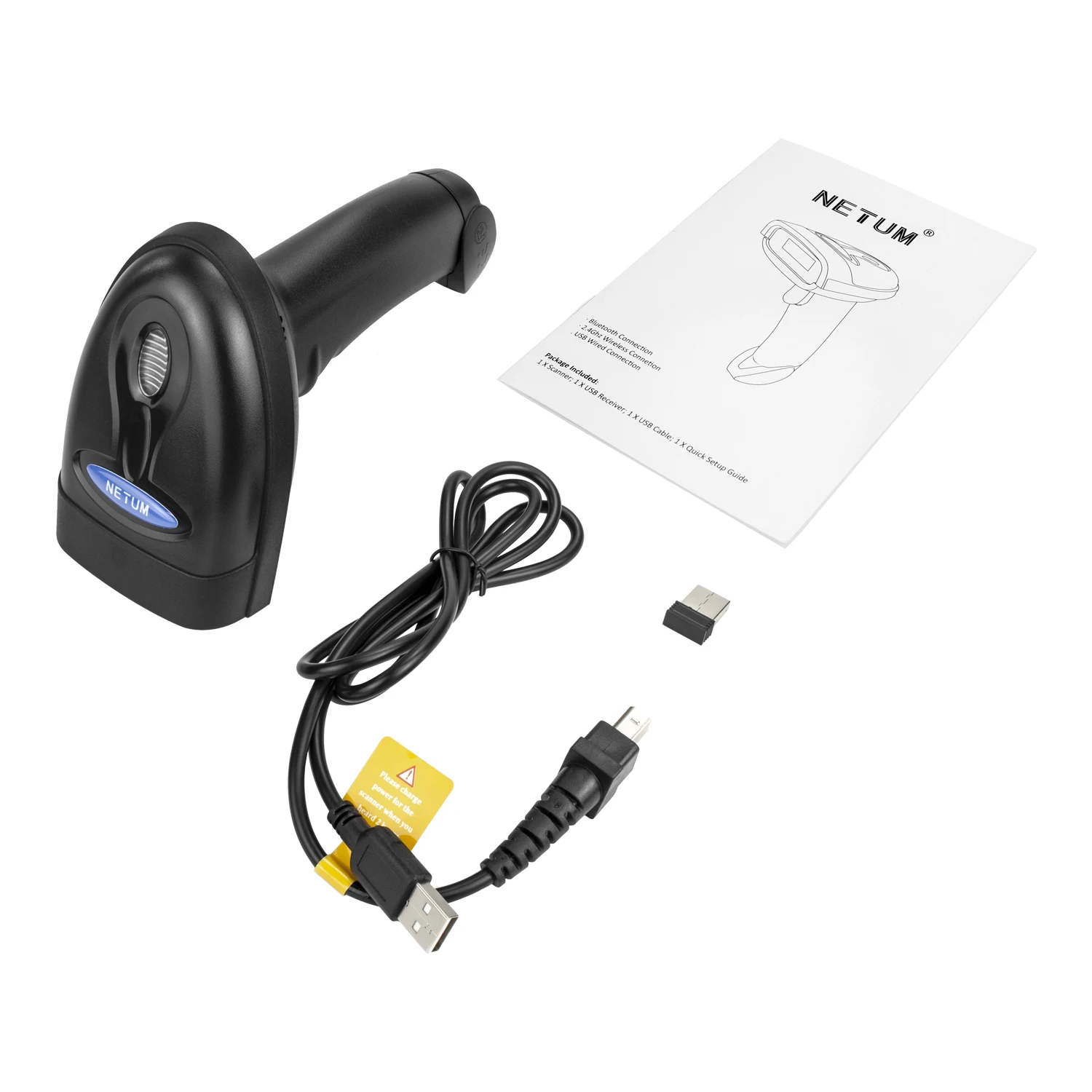 Imagen 7: NETUM-Lector de código de barras para inventario POS, dispositivo inalámbrico con Bluetooth, CCD, NT-1228BC