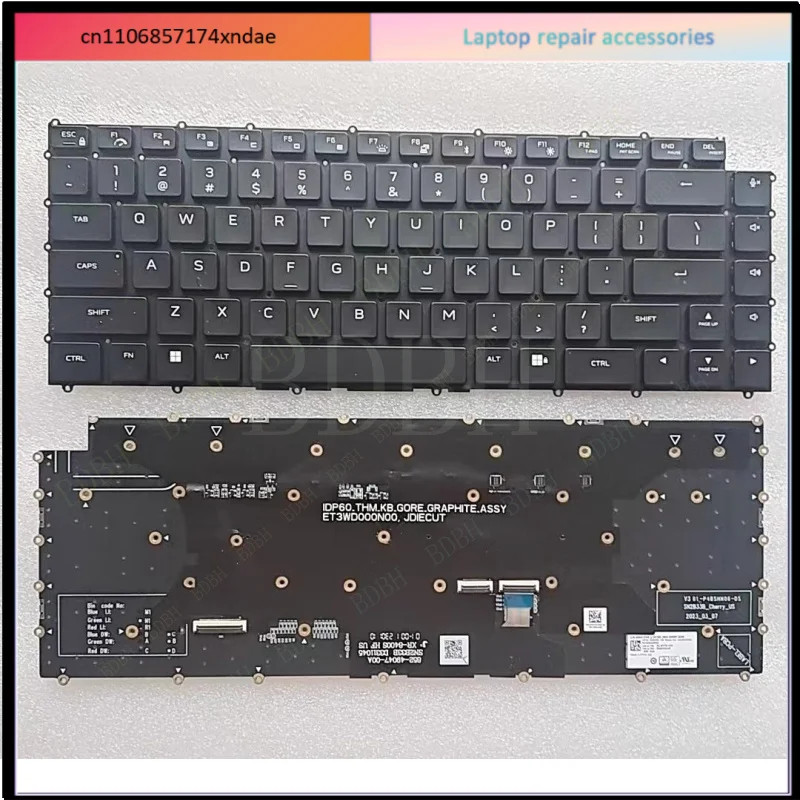 For For Dell Alienware X16 R1 Laptop Cherry Mechanical Keyboard US RGB Backlit