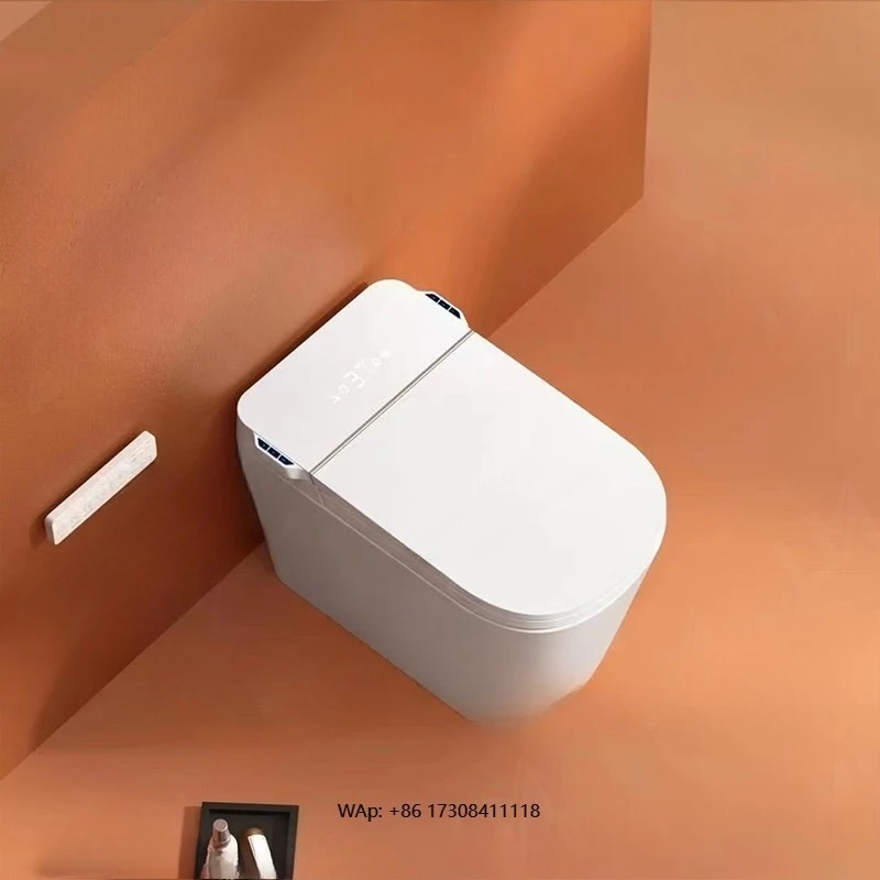 Indoor Wall-Mounted Ceramic Smart Toilet Hidden Tank S-Shaped Trap