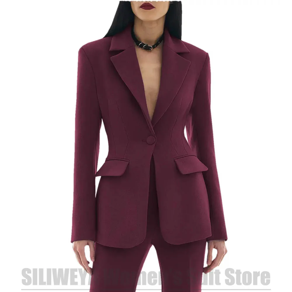 Terno feminino moda cor sólida fino blazer e calças conjunto formal escritório diário elegante chique workwear festa roupa de duas peças