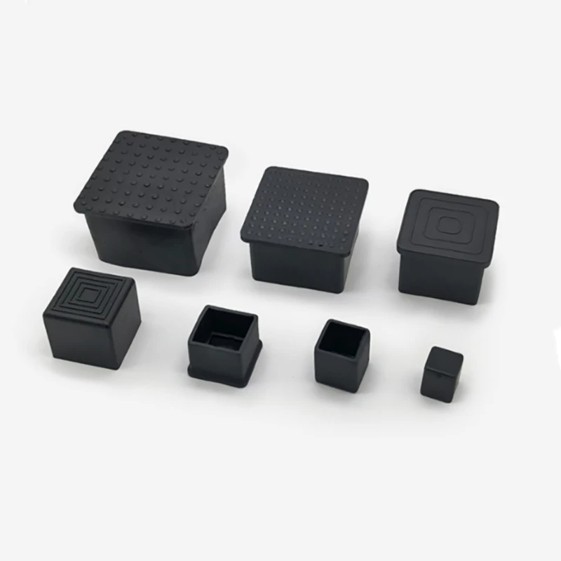 PVC Black Furniture Table Foot Tip Chairs Legs Pad Protector Cover Square/Round Caps Pipe Plug Lid Tube Hole Protection End Cap