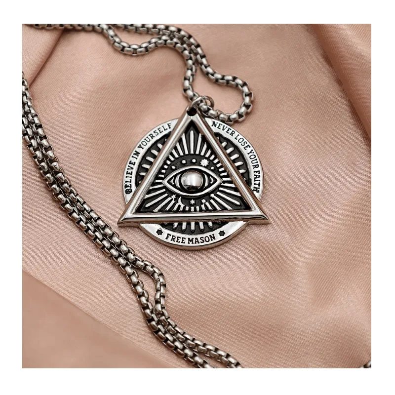 

Fashion Punk Style Pendant Neck Chain Vintage Stainless Steel Devil's Eye Men's Necklace