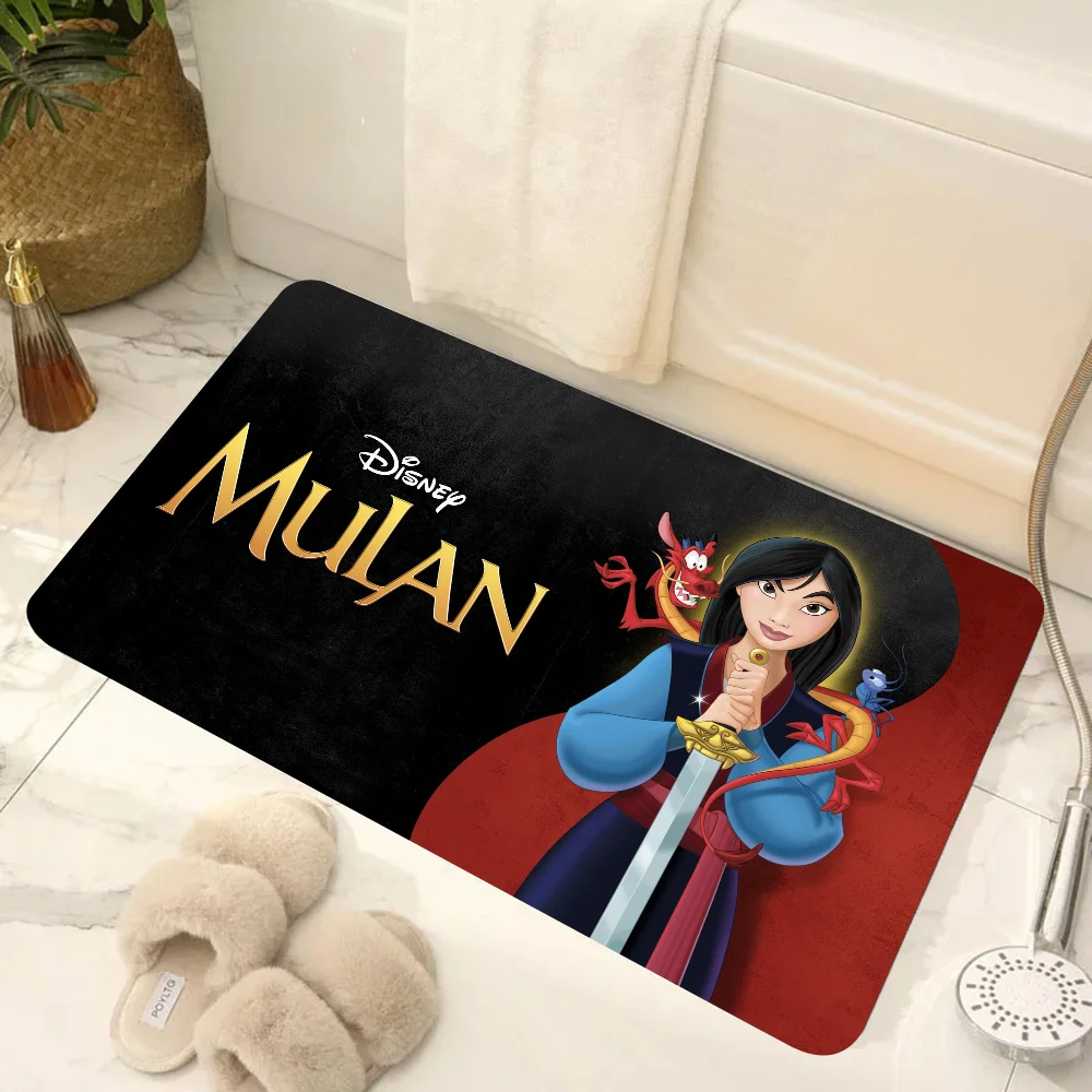 1pc MINISO Disney Mulan Floor Mat Anti-Slip Kitchen Bedroom Handmade Tufted Rug Carpet Living Room Entrance Rug