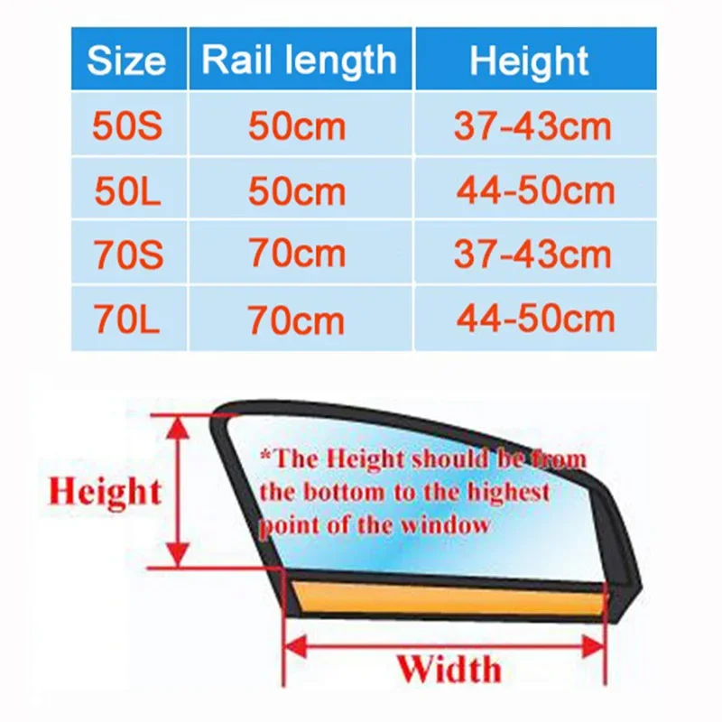 Aluminum Rails Shrinkable Car Front Rear Windows Sun Shade Visor Sunshade Curtain - Gray (Pack of 2)