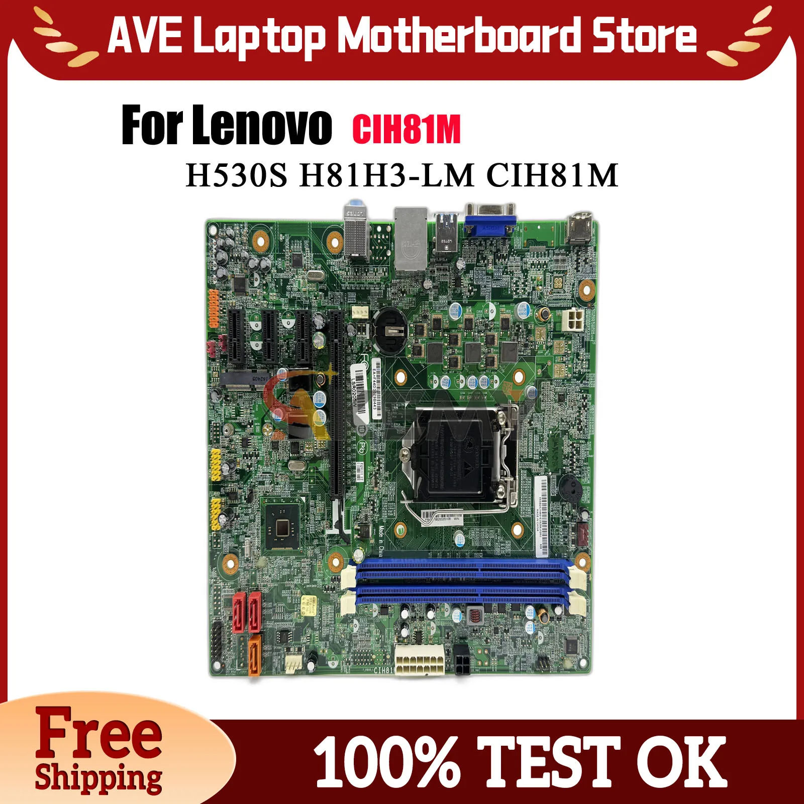

CIH81M For Lenovo H3050 D5050 H530S Desktop Motherboard With H81H3-LM LGA1150 DDR3 100% Fully Tested