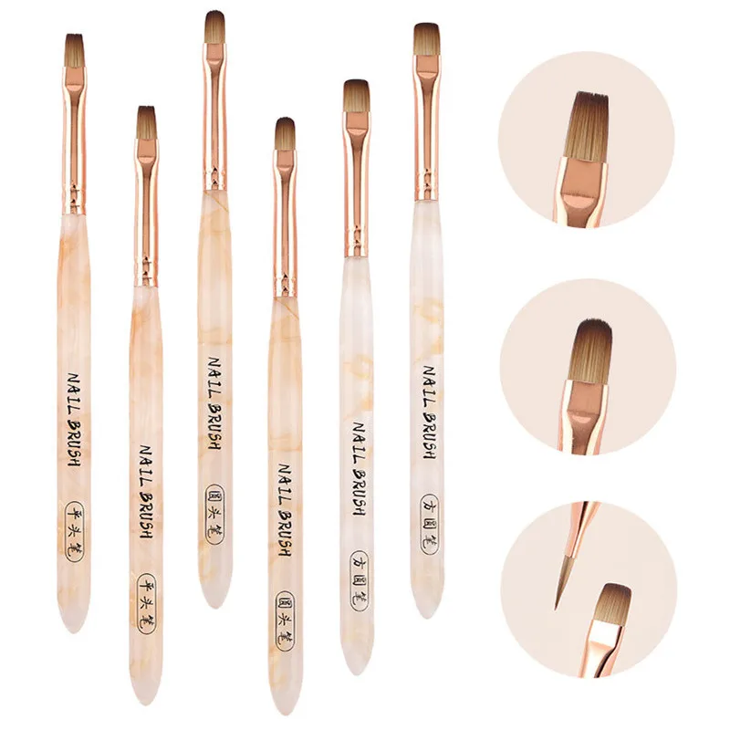 แปรงเพ้นท์เล็บแบบใหม่ 1/3 ชิ้น สำหรับทาสีเจล ยูวีเจล ปากกาเพ้นท์เล็บ หัวกลม พร้อมฝาโลหะ