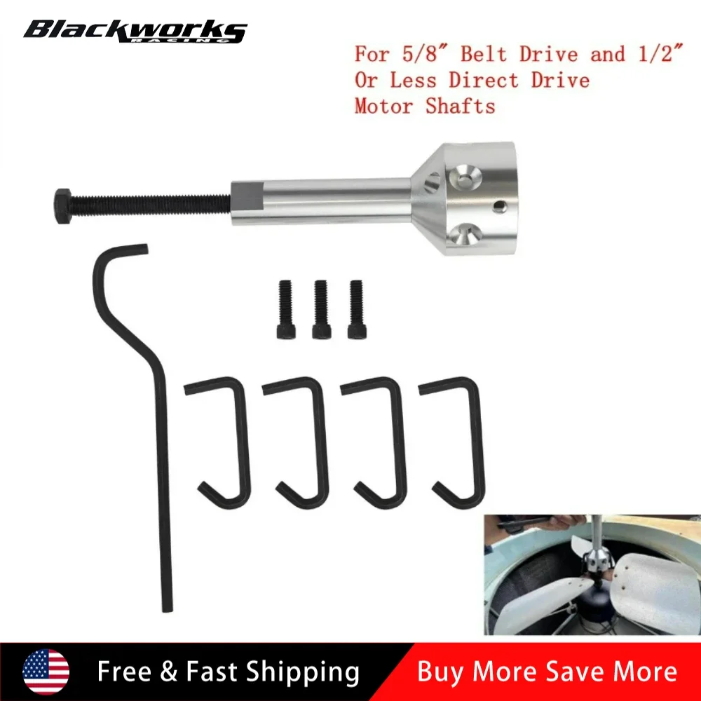 

Для ременного привода 5/8 дюйма, 1/2 дюйма или меньше валов двигателя с прямым приводом, стальная ступица, лопасть вентилятора, набор инструментов для снятия съемника колес