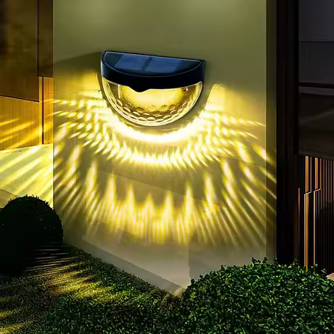 2Pcs Solar Wall Light, Solar Powered Outdoor Lighting, Waterproof Light Control Fence Lamp for Deck Yard Garage Stair