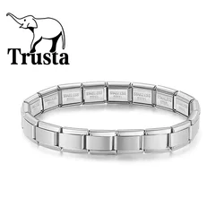 Trusta 2024 New Fashion Minimalist Personality Elastic Charm Italian 9mm Bracelet Stainless Steel For Women Girls Jewelry G015