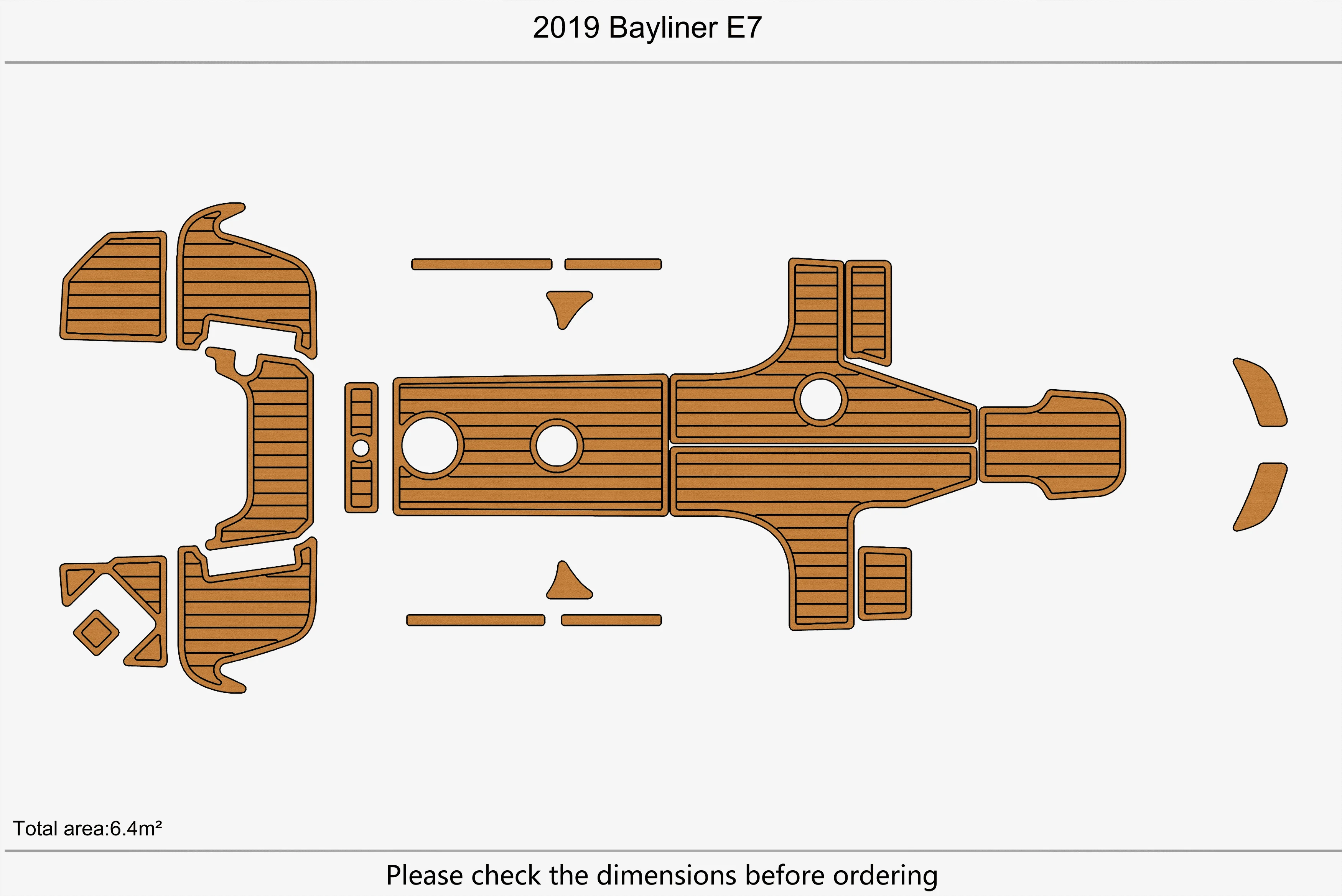 2019 Bayliner E7 1/4 "6 مللي متر إيفا رغوة عدم الانزلاق بولي كلوريد الفينيل خشب الساج التزيين البحرية حصيرة أكوا جاتورستيب السجاد أرضية بحرية #2