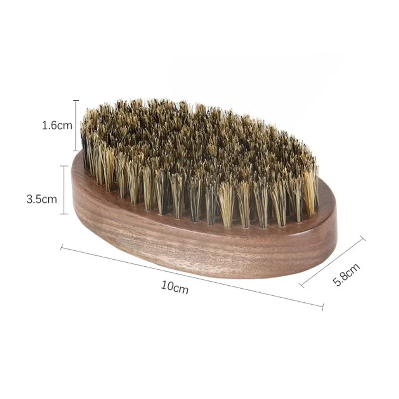 Cepillo de madera Natural para el cuidado de la barba, mezcla de cerdas de jabalí de nailon para hombres, peine de afeitar para bigote, limpieza del vello Facial, cepillo de ondas 360