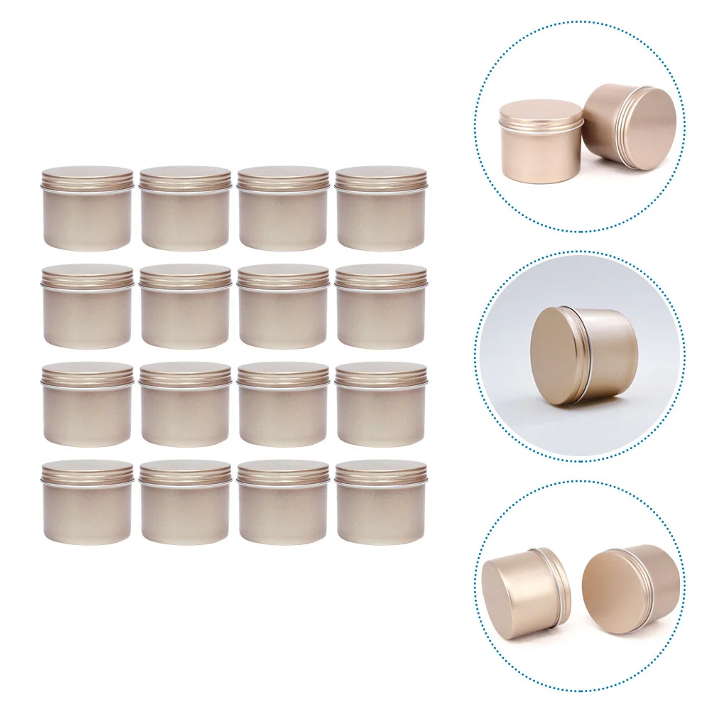 

16 Pcs Round Aluminum Can Refillable Tin Jar Metal Cream Cans Aluminium Small Balm