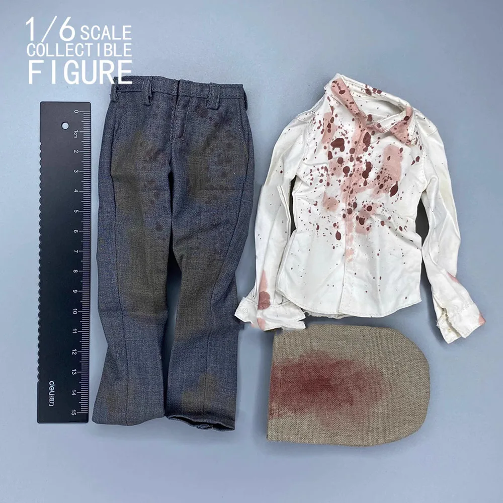 

1/6 DAMTOYS DAM GK024 Dirty Blood Grunge Style Dress Suit Pant Shirt Set Fit 12" Male Action Doll Collect DIY