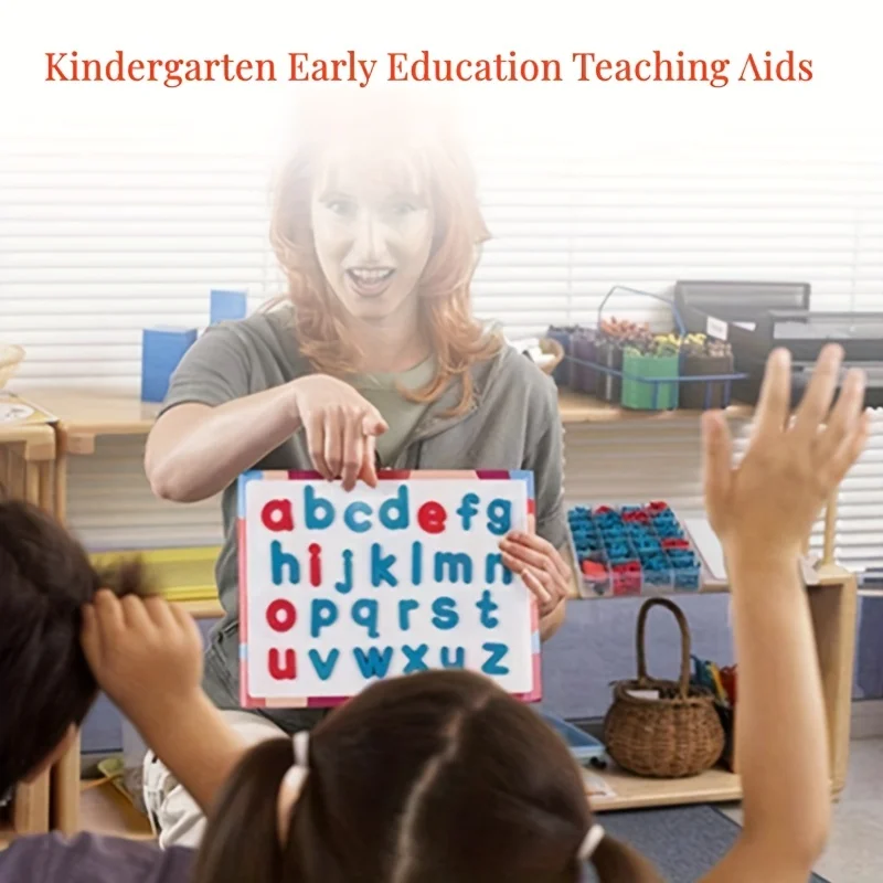 Rode en blauwe Engelse letter magnetische stickers nummer koelkast magnetische stickers alfabet spelling educatief kinderspeelgoed