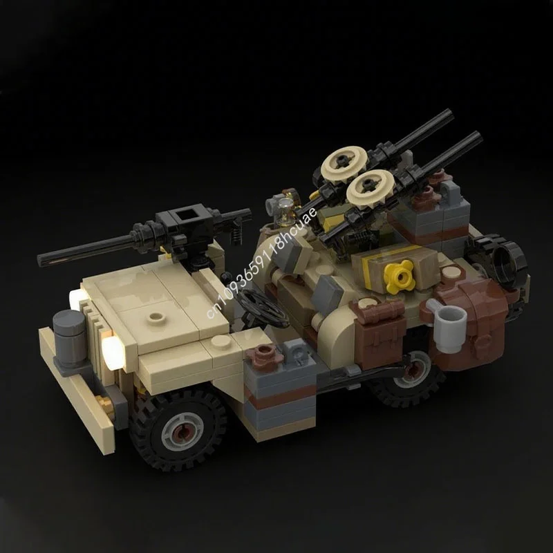 218 قطعة MOC البريطانية S A Jeepped WILLYS LRDG نموذج اللبنات العمارة لتقوم بها بنفسك هدية الكريسماس فكرة ألعاب من الطوب عيد ميلاد الاطفال #3