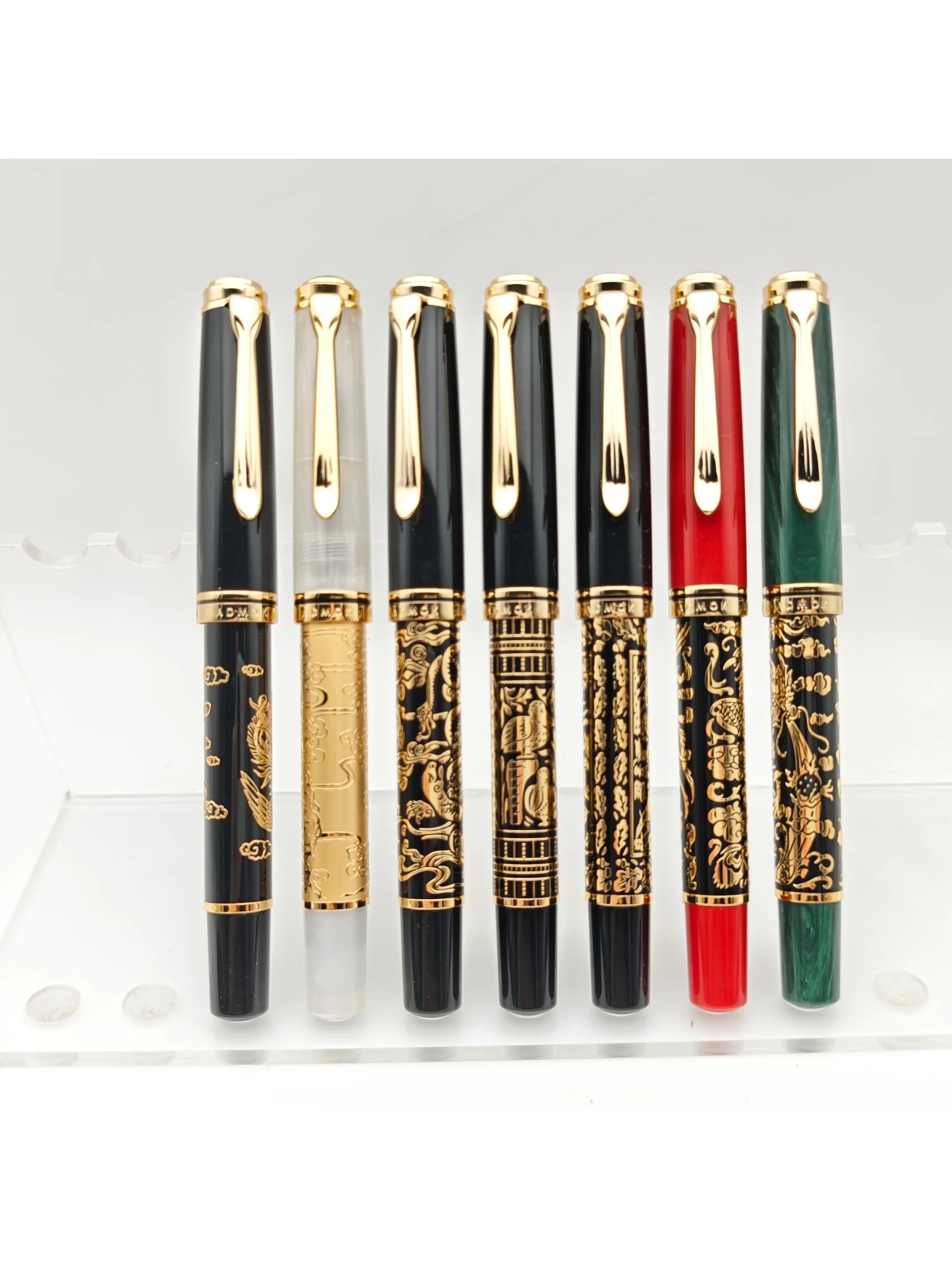 Pióro wieczne ADMOK M800 Divine Beast Essence Carved Edition No.6 Schmidt BOCK, tłoczkowe, platerowane 24K, smok, biały tygrys, pióro do pisania — zdjęcie produktu 7